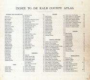Table of Contents, DeKalb County 1880